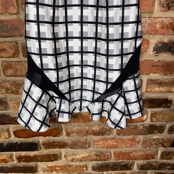 Revolve NBD Daylight Bliss Black White Plaid Sheer Mesh Sleeveless Dress Small - Picture 4 of 7